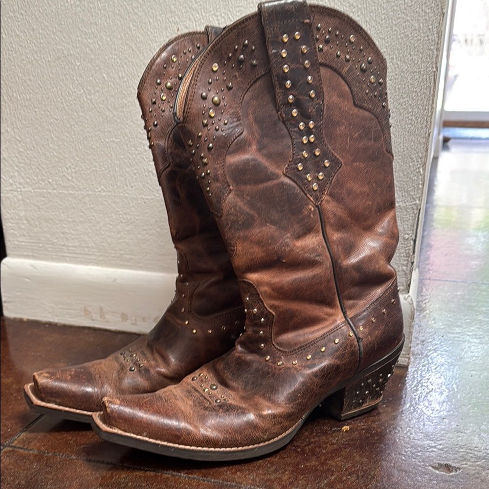 Ariat Brown Studded Heeled Boots